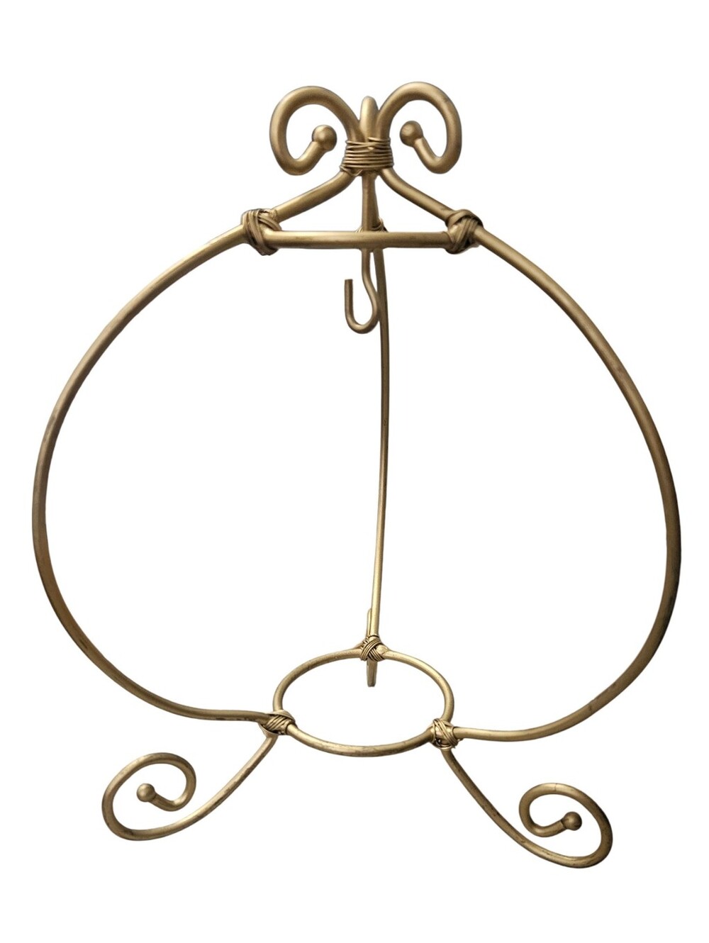 Gold Tone Metal Wire 8.5"H x 6.5" W Christmas  Holiday Ornament Holder